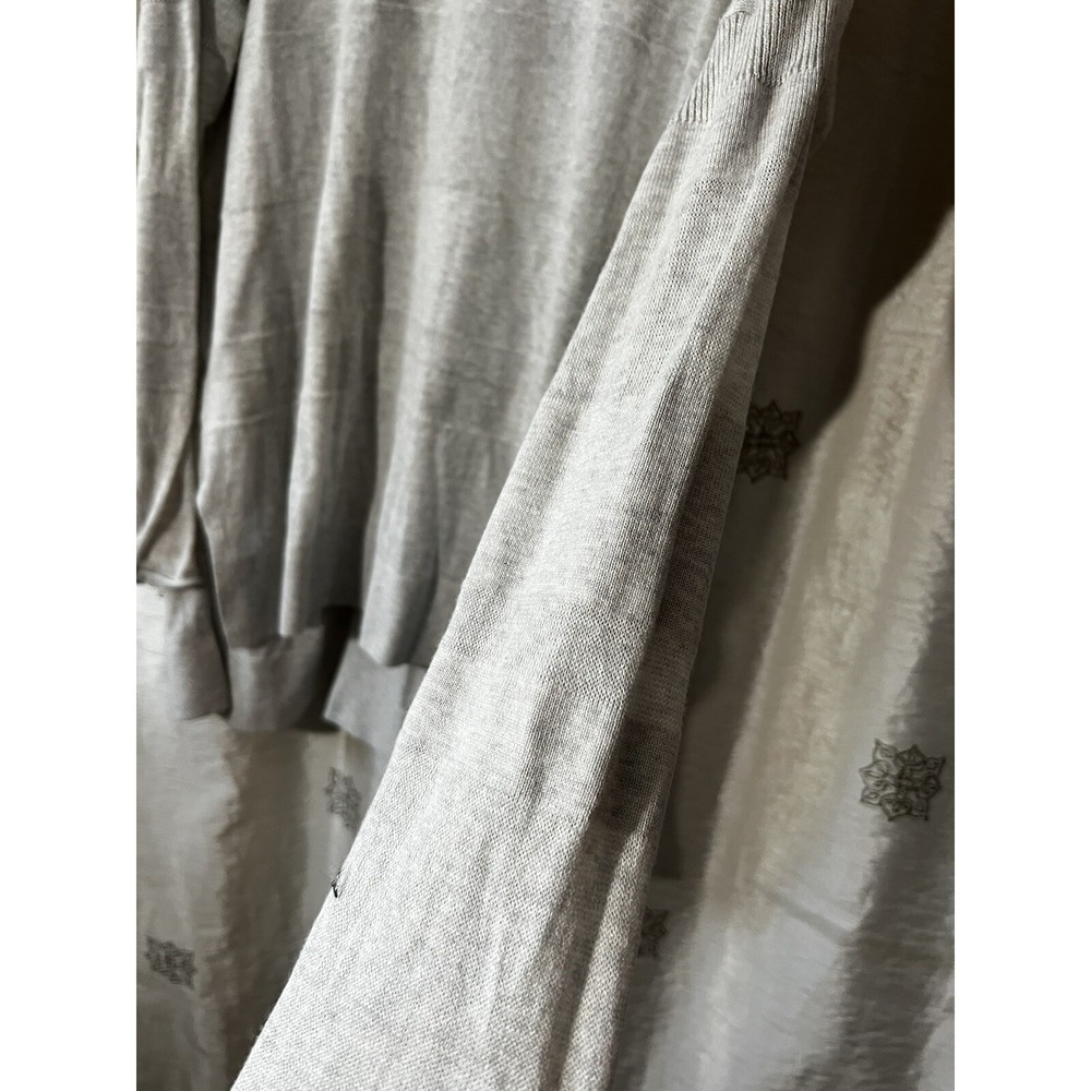Nwot Lou And Grey Womens Lt Gray Striped Knit Long Sleeve Sweater Size XL - Picture 2 of 4